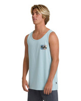 The Billabong Men's Crayon Wave Tank Top in Dusty Blue