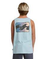 The Billabong Men's Crayon Wave Tank Top in Dusty Blue