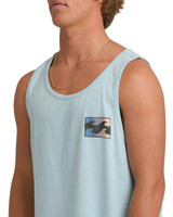 The Billabong Men's Crayon Wave Tank Top in Dusty Blue
