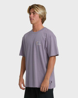 The Billabong Men's Andes Adiv Premium Short Sleeve T-Shirt in Purple Ash