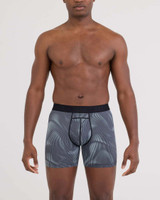 The SAXX Men's Smooth Flex Light Compression Boxer Briefs in Smoke Camo / Deep Navy