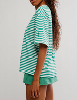 FP Movement Women's Tackle Stripe Tee in Court Stripe