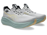 The Asics Men's Gel-Nimbus 28 Running Shoes in Cloud Grey and Cream