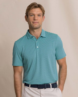 The Southern Tide Men's Coastal Breeze Oceanfront Stripe Pique Polo in Gulf Shores