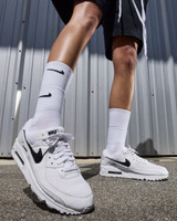 The Nike Women's Air Max 90 Shoes in White and Black