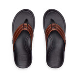 The Reef Men's Leather Offshore Flip Flops in Copper/Dark Brown