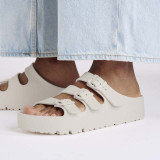 The Birkenstock Women's Florida Flex Platform Eva Sandals in Eggshell White