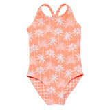 Snapper Rock Girls' Cali Palms Cross Back One-Piece Swimsuit