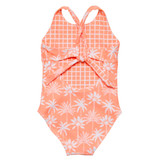 Snapper Rock Girls' Cali Palms Cross Back One-Piece Swimsuit front view