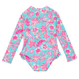 Snapper Rock Girls' Tropical Glow Surf suit