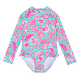 Snapper Rock Girls' Tropical Glow Surf suit