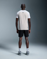The On Running Men's Performance Tee in White and Silver