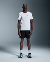 The On Running Men's Performance Tee in White and Silver