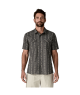 The Patagonia Men's Go-To Western Short Sleeve Shirt in Lowland Forge Grey