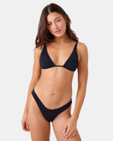 Roxy Women's Haliewa Triangle Bikini Top in Anthracite back view