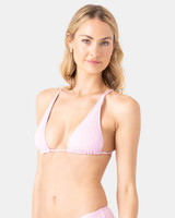 Roxy Women's Haliewa Triangle Bikini Top in Lilac Sachet front view