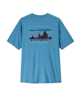 The Patagonia Men's Cap Cool Daily 73' Skyline Tee in Shore Blue