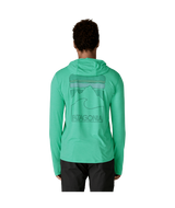 The Patagonia Men's Capilene Cool Peak Visions Hoody in Aqua Stone