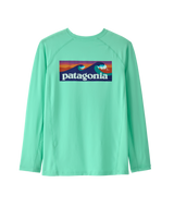 Patagonia Kids' Cap Silkweight Longsleeve Rashguard in blue