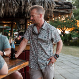 The Burlebo Men's Performance Button Up Shirt in Deer Camo