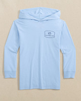 Southern Tide Boys' Skipjack Beach Badge Long Sleeve Hoodie Tee front view