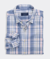 The Vineyard Vines Men's Performance Beachcomber Plaid Sundown Shirt in Summer Evening