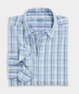 Vineyard Vines Men's Performance Higgs Beach Plaid Sundown Shirt Del Mar Blue back view