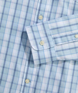 Vineyard Vines Men's Performance Higgs Beach Plaid Sundown Shirt Del Mar Blue close-up