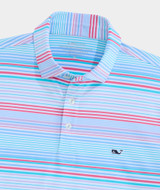 The Vineyard Vines Men's Performance Conch Stripe Sankaty Polo in Touc, Mint, Lilac