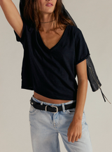Free People Women's We The Free Take 2 Tee in Black