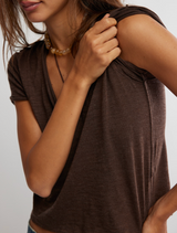 Free People Women's We The Free Take 2 Tee in Double Espresso