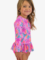 Ruffle Butts Girls' Shimmer Mermaid Rash Guard Set