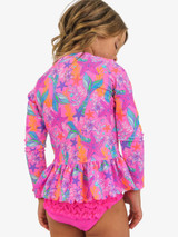 Ruffle Butts Girls' Shimmer Mermaid Rash Guard Set