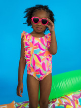 Ruffle Butts Girls'  Tropical Waterfall One-Piece Suit