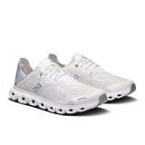 On Running Women's Cloud 6 Coast Running Shoes White and Glacier toe box detail