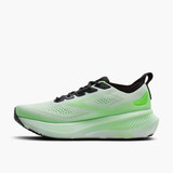 Brooks Glycerin 23 Men's Running Shoes in White and Green Gecko quarter view