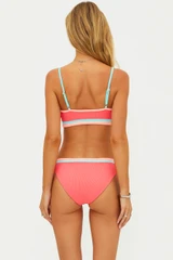 Beach Riot Women's Color Block Val Bikini Top in Guava Jelly side view