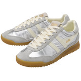 The Gola Women's Firefly Metallic Sneakers in Silver