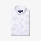 The Mizzen+Main Men's Leeward No Tuck Dress Shirt in Navy Stacked Geo