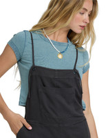 The Billabong Women's Wild Pursuit Overalls in Off Black