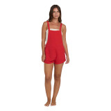 The Billabong Women's Beach Crush Overalls in Fiesta Red