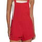 The Billabong Women's Beach Crush Overalls in Fiesta Red