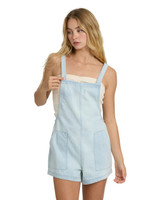 Billabong Women's Beach Crush Denim Overalls full length view