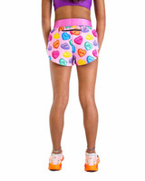 ChicknLegs Women's Candy Hearts Shorts in candy hearts print front view