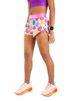 ChicknLegs Women's Candy Hearts Shorts in candy hearts print side view