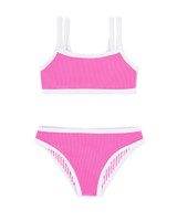 Feather 4 Arrow Girls' Maui Bikini in Pink Sunset full view