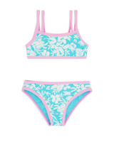 Feather 4 Arrow Girls' Maui Bikini in Ocean Blue back view