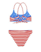 Feather 4 Arrow Girls' Waverly Reversible Bikini in True Red back view