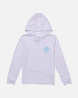 The Salty Crew Boys' Global Hood Sunshirt in White and Slate