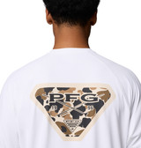 Columbia Men's PFG Solar Stream II Long Sleeve Tee White back view